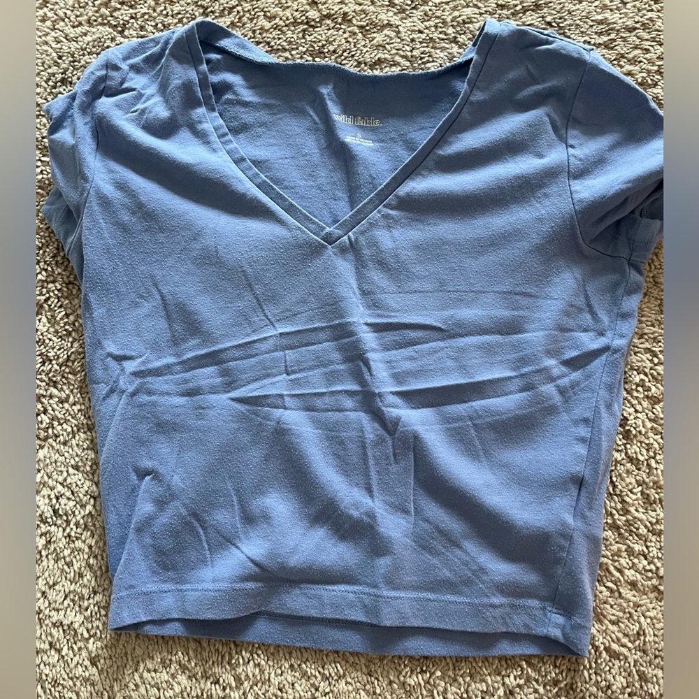 s, blue wild fable v-neck, crop top